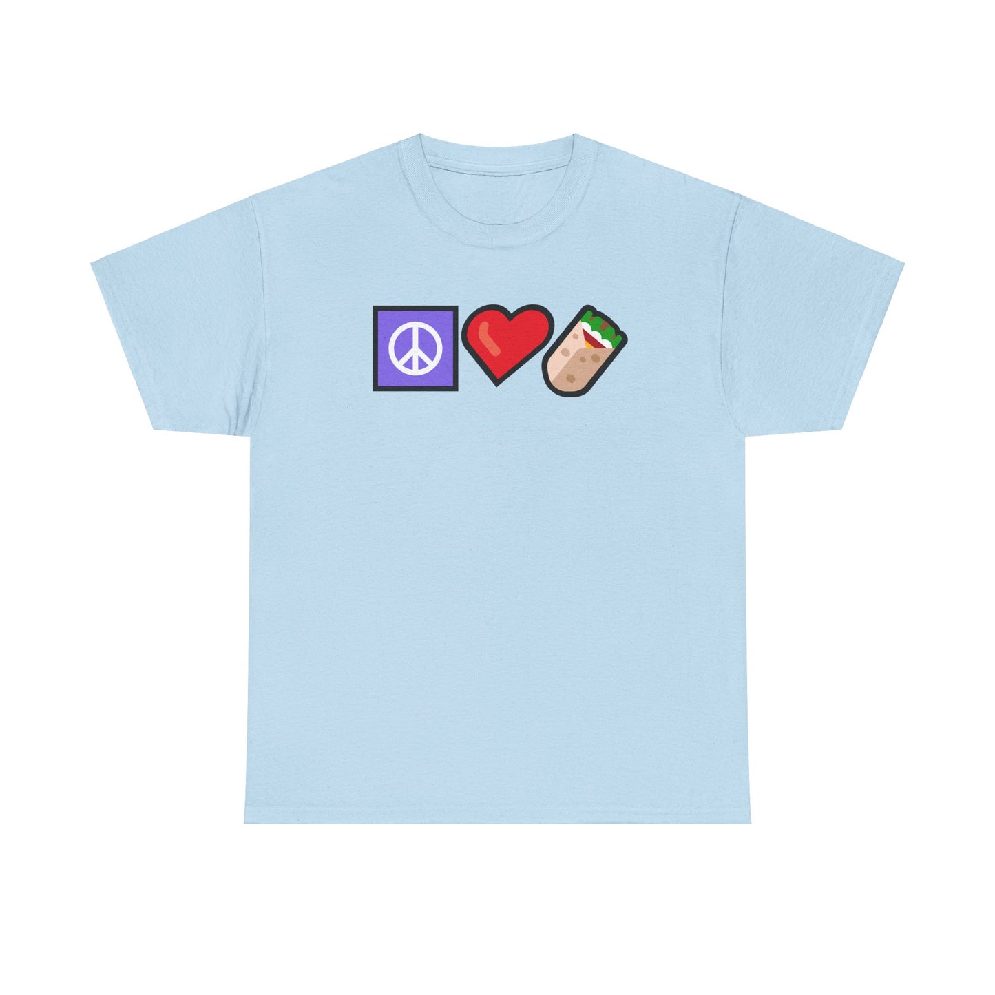 Peace, Love, and Burritos Heavy Cotton Tee