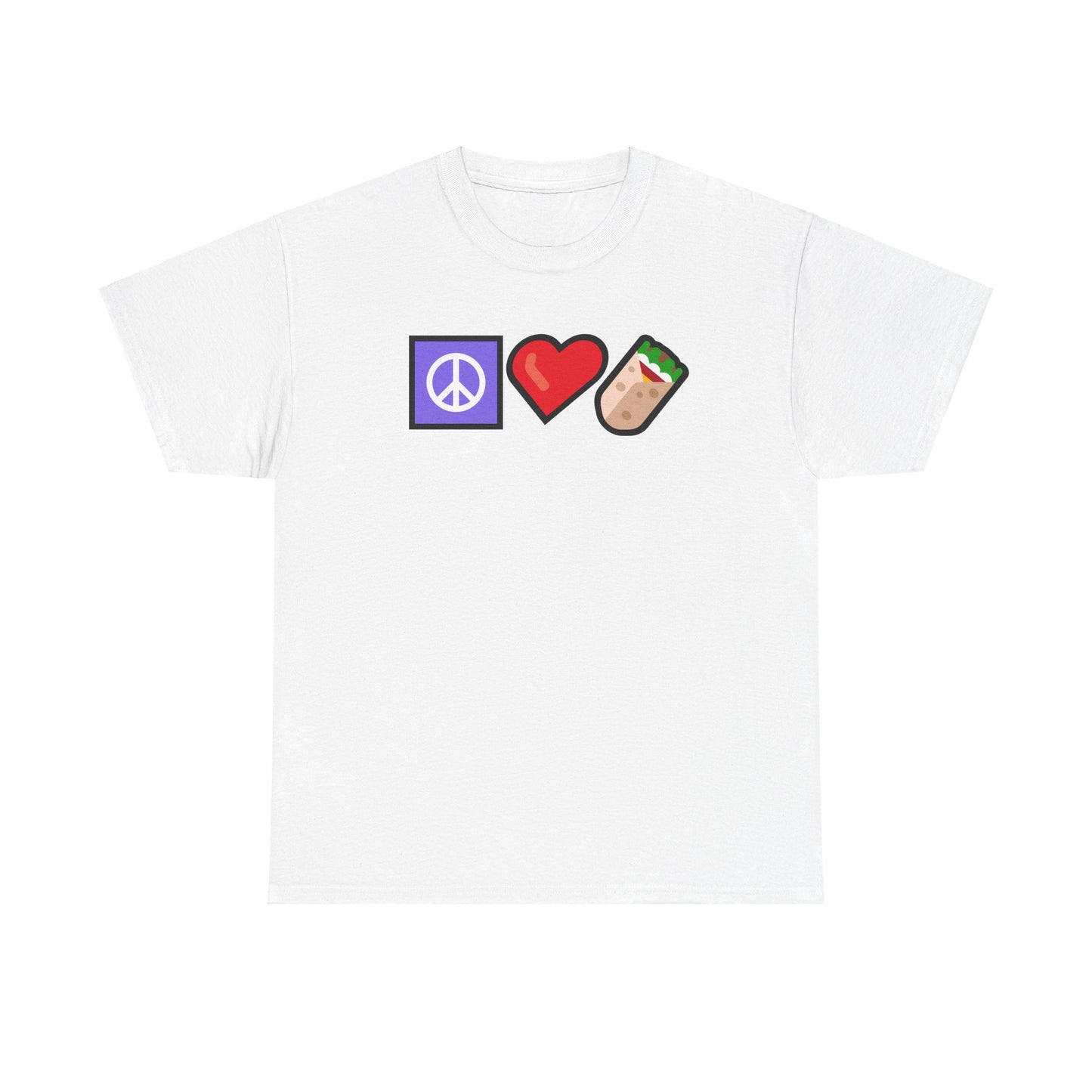 Peace, Love, and Burritos Heavy Cotton Tee