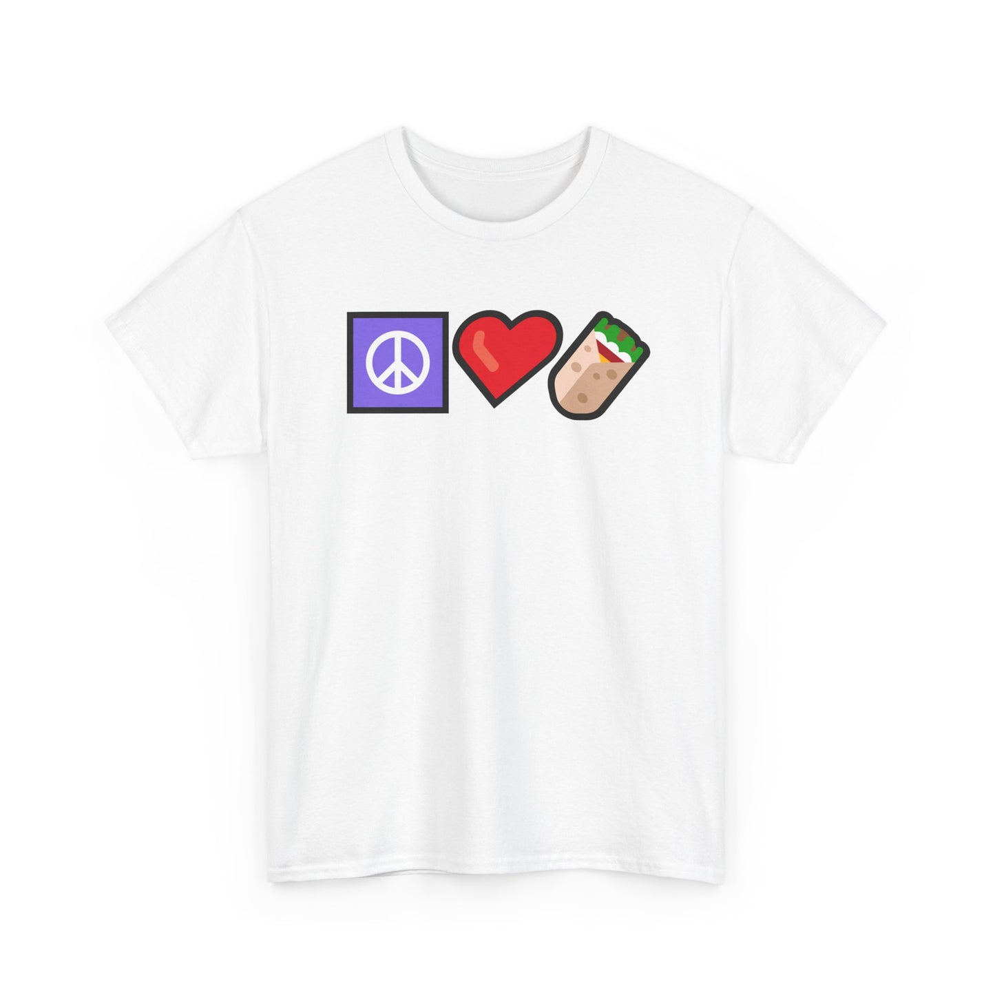 Peace, Love, and Burritos Heavy Cotton Tee