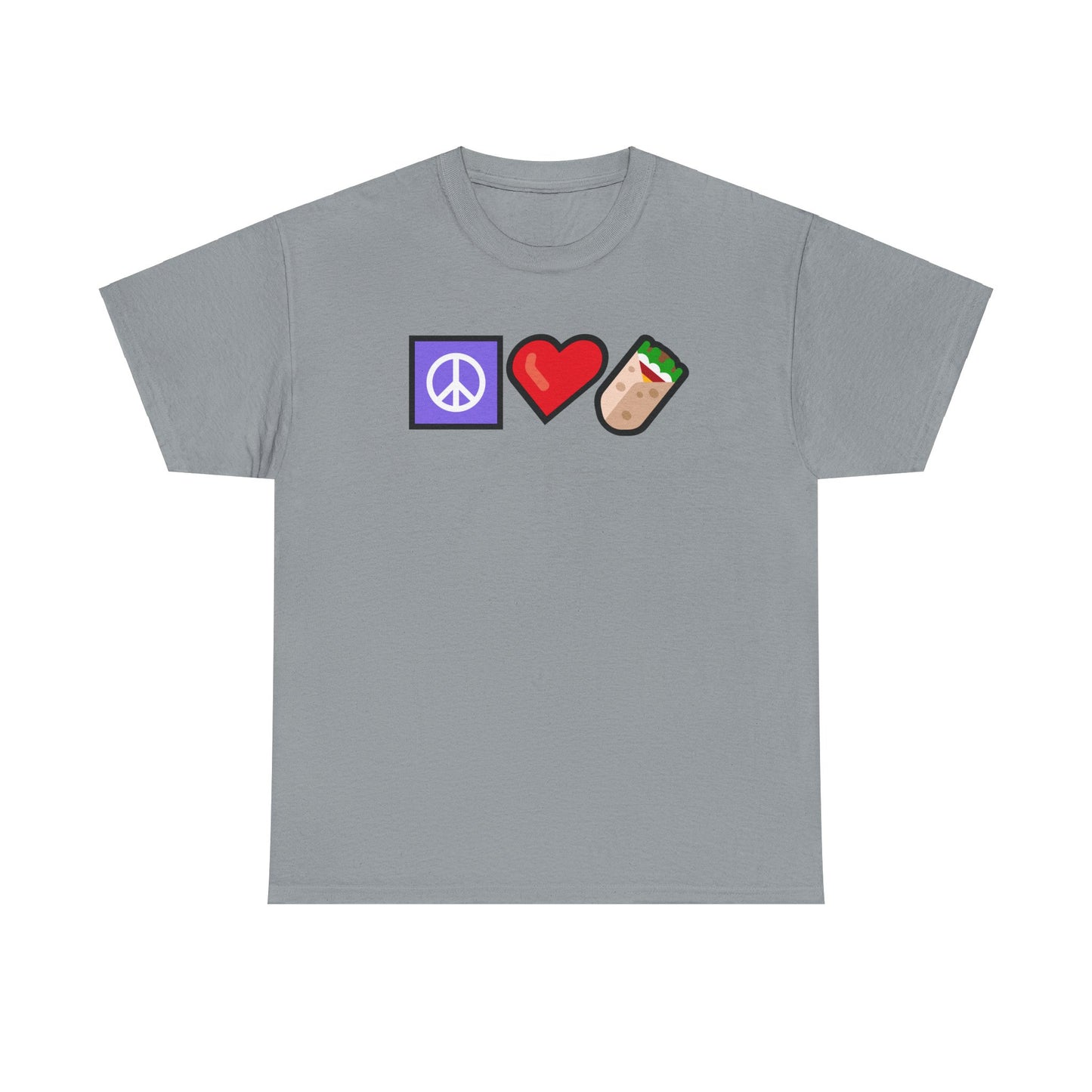 Peace, Love, and Burritos Heavy Cotton Tee