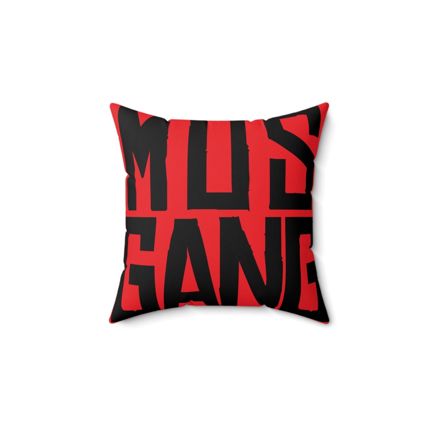 Red Mus Gang Faux Suede Square Pillow