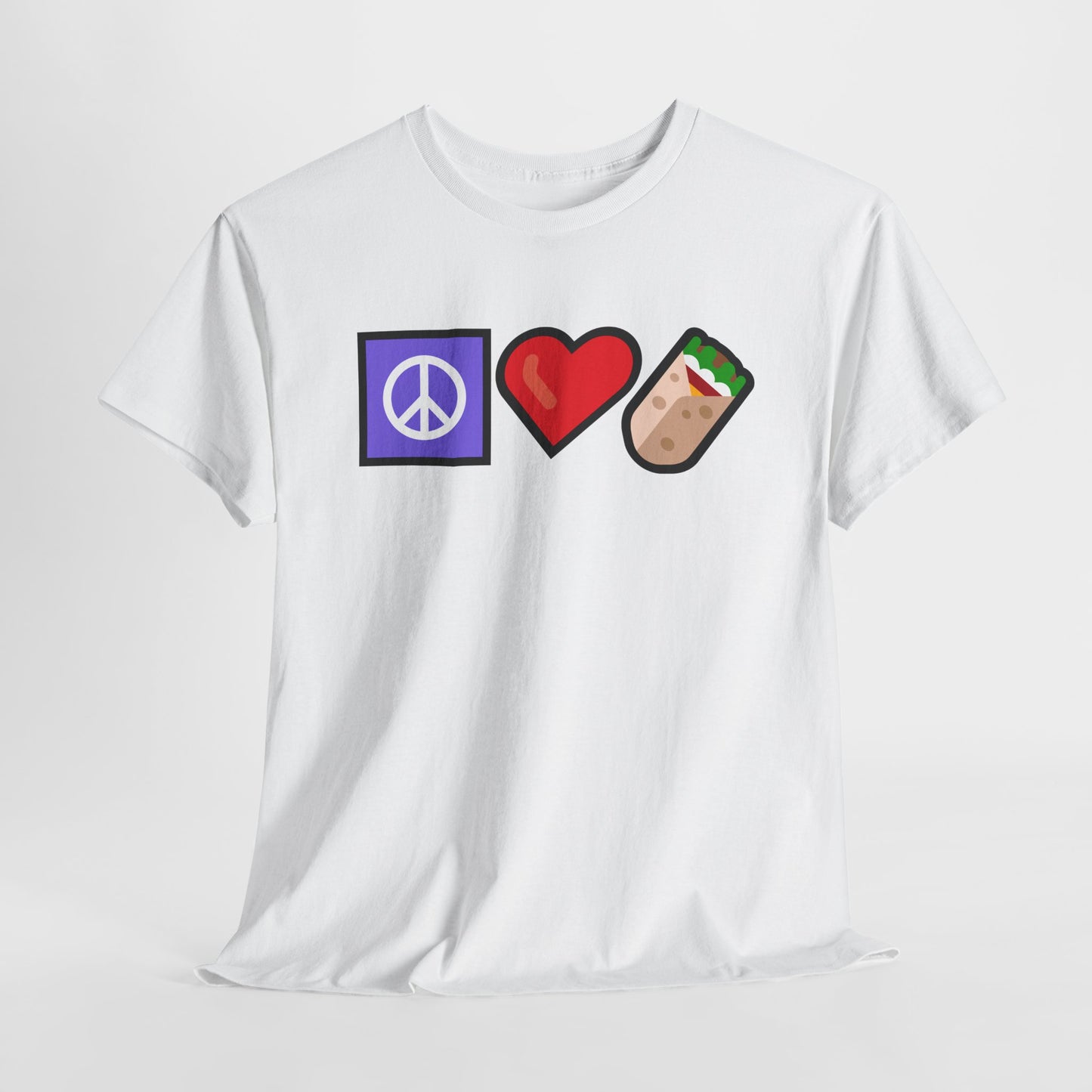 Peace, Love, and Burritos Heavy Cotton Tee